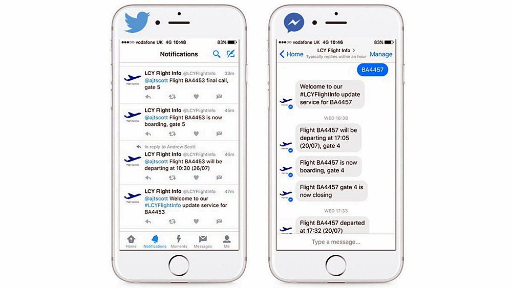 Aeroporto Londres City dá informações no Facebook Messenger