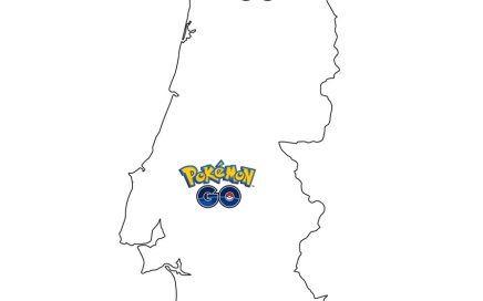 Mapa de Portugal com o Pokemón Go