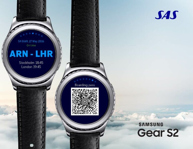 Smart Pass da SAS para relogio inteligente Samsung Gear S2