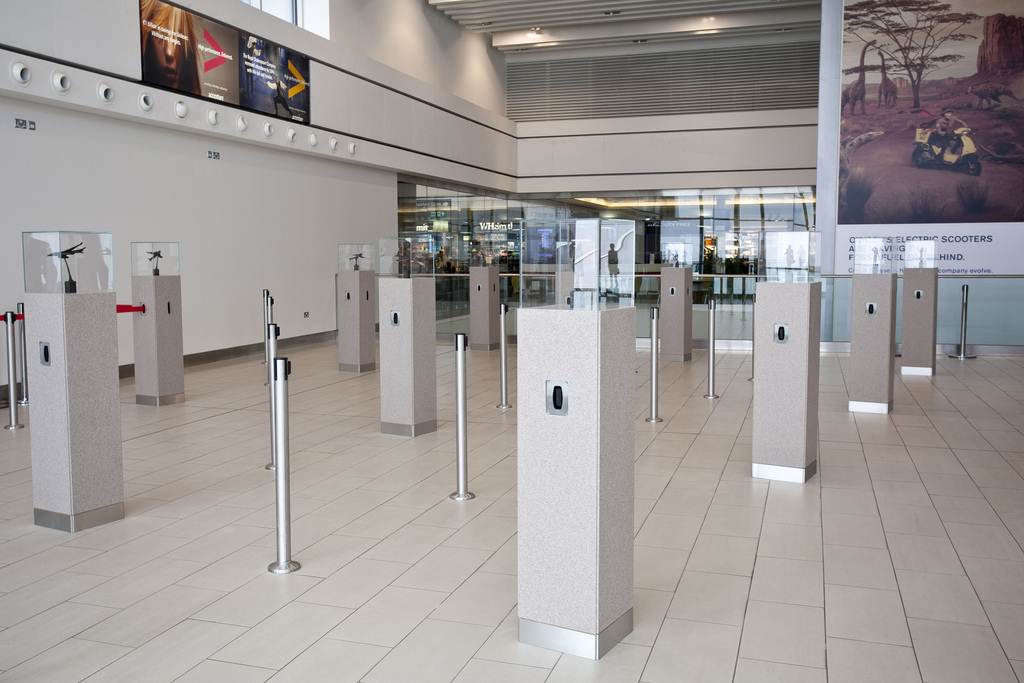 Zona de segurança no aeroporto Londres City