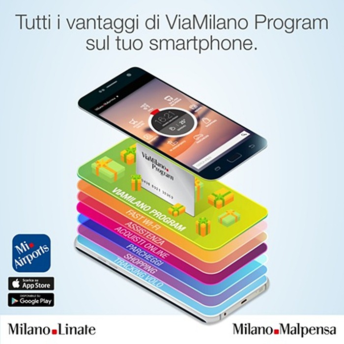 Aplicação Milan Airports (Malpensa e Linate) para smartphone iOS e Android