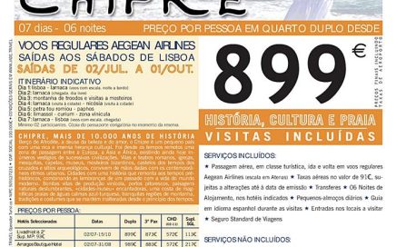 Férias na ilha de Afrodite em Chipre até 1 de Outubro desde 899€