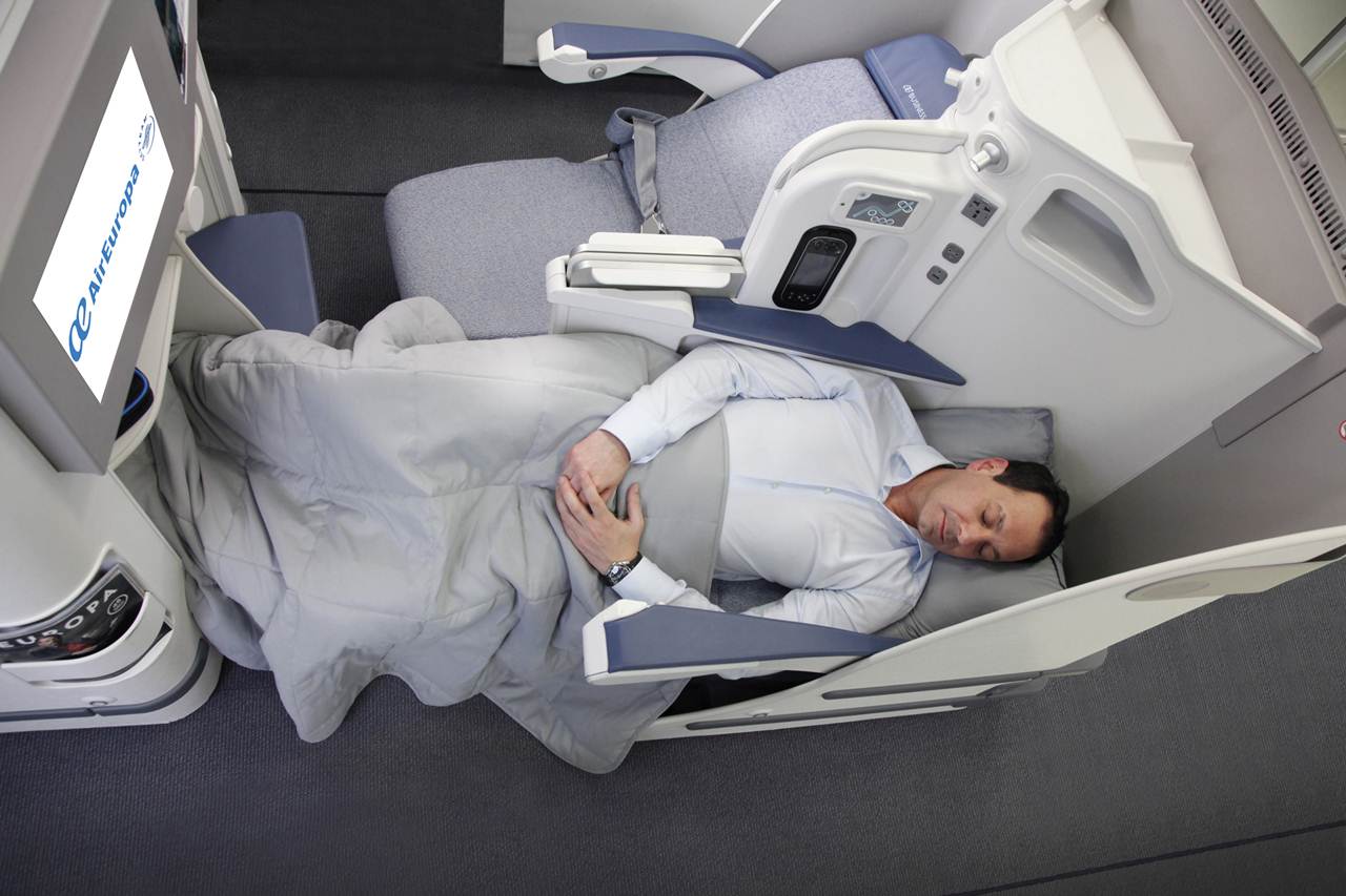Assento Plano da classe Business da Air Europa