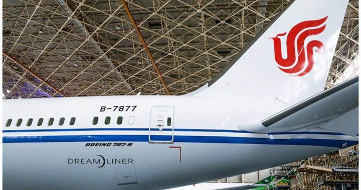 Aeronave B787 da companhia aérea Air China