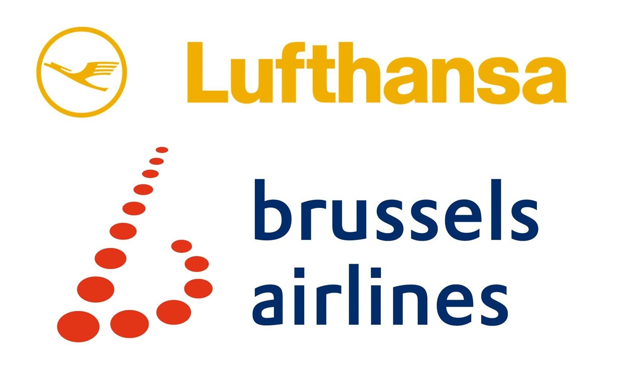 Logo das companhias aéreas Lufthansa e Brussels Airlines