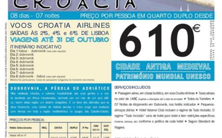 Últimas viagens este ano para férias em Dubrovnik desde 610€