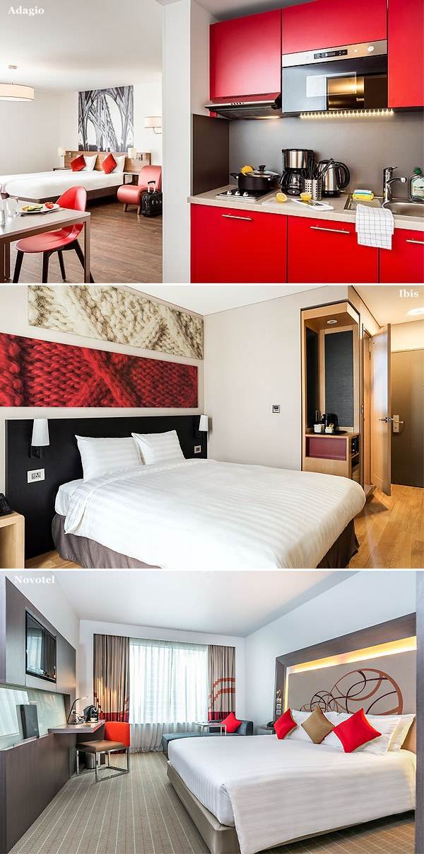 Quartos dos hotéis Novotel Adagio Ibis Moscow Kievskaya