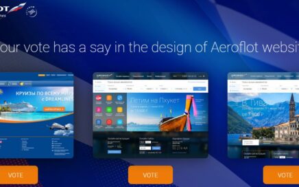 Opções de votação para novo site da companhia aérea Aeroflot