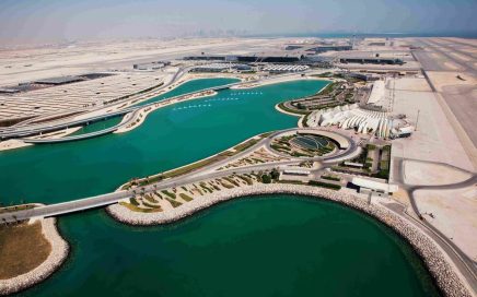 Vista aérea do aeroport Hamad no Qatar