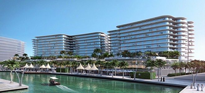 Aspecto do futuro hotel Double Tree by Hilton na ilha de Dilmunia