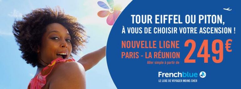 Low Cost French Blue voa para Saint-Denis da Reunião 8 vezes por semana