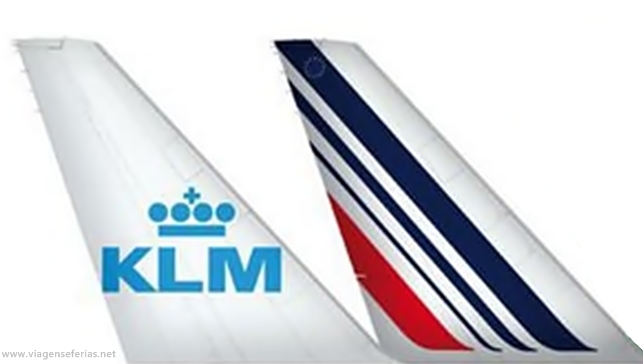 Caudas de aviões da Air France e KLM