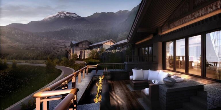 Modelo do resort Ritz-Carlton Jiuzhaigou na China