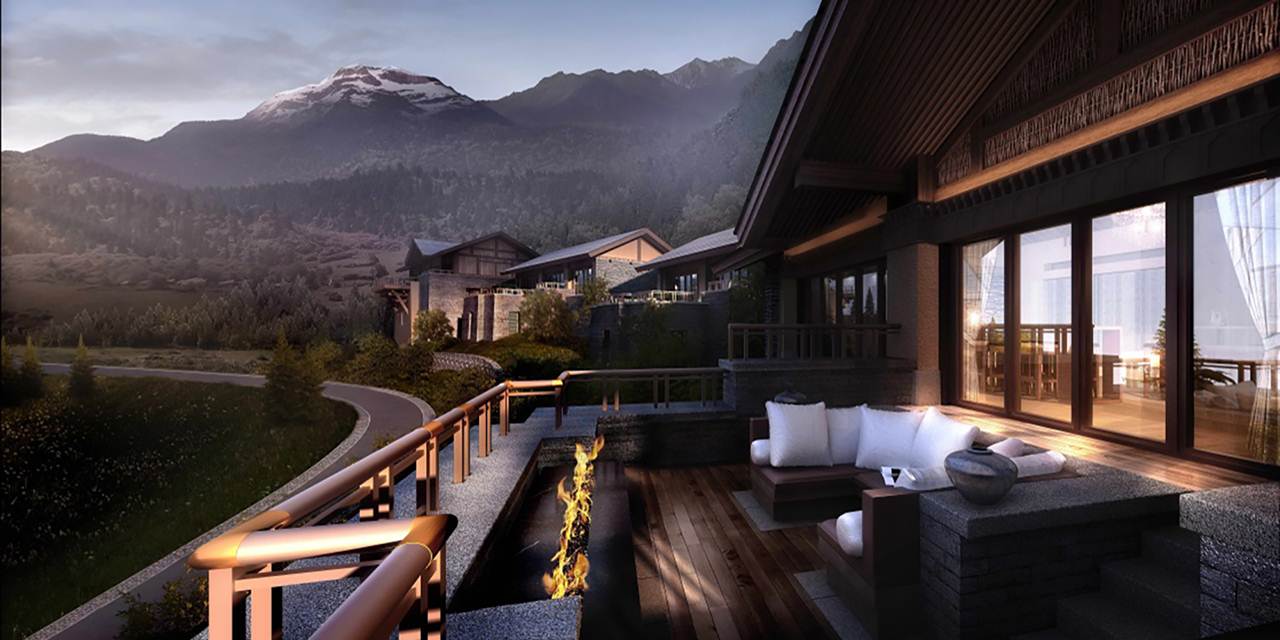 Modelo do resort Ritz-Carlton Jiuzhaigou na China