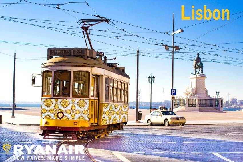 Reclame da Low Cost Ryanair à cidade de Lisboa