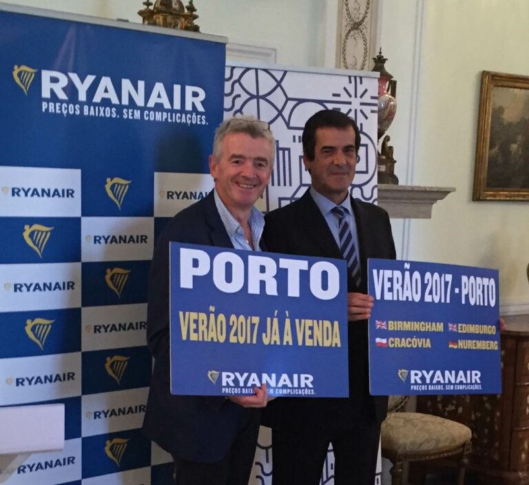 Ryanair com voos do Porto para Birmingham, Edimburgo e Cracóvia