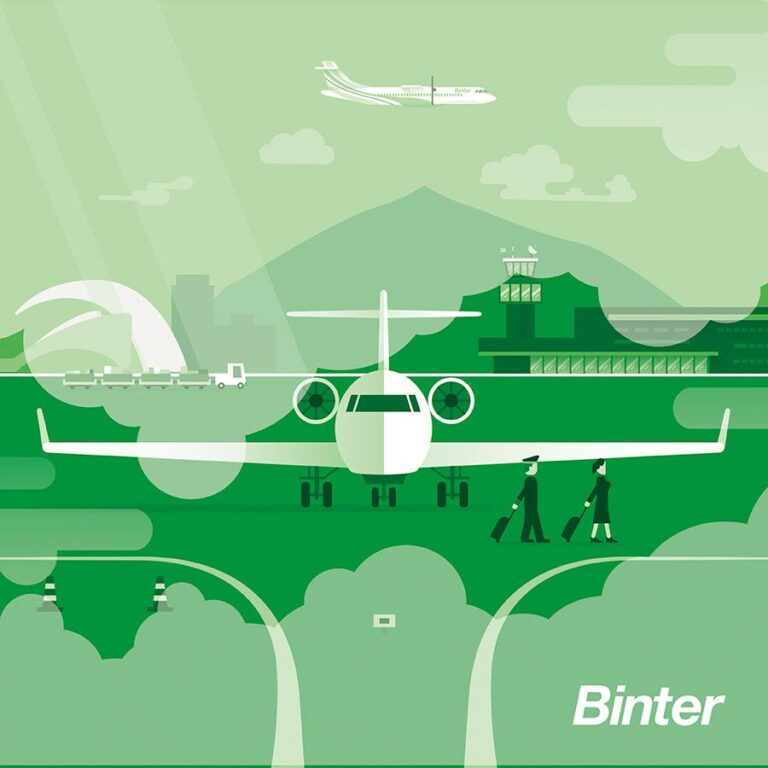 Desenho alusivo à Companhia Aérea Binter