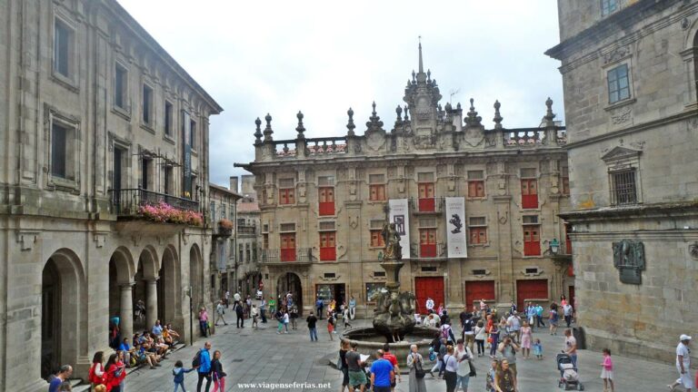 Praza das Praterias em Santiago de Compostela na Galiza (Espanha)