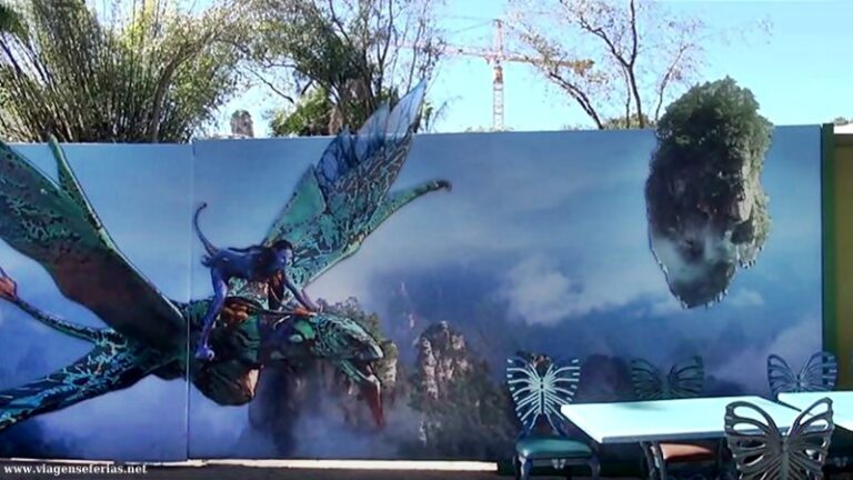 Construção em curso do Pandora - Mundo Avatar no Disney’s Animal Kingdom