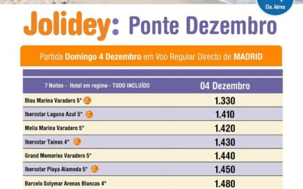 Viagens na ponte de Dezembro pelo Operador Jolidey até Varadero desde 1330€