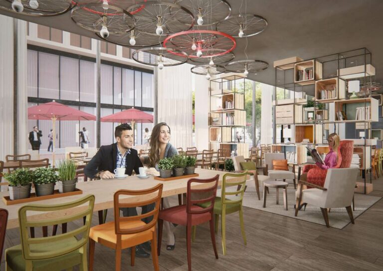 Espaço de lazer do futuro IntercityHotel Hanôver na Alemanha