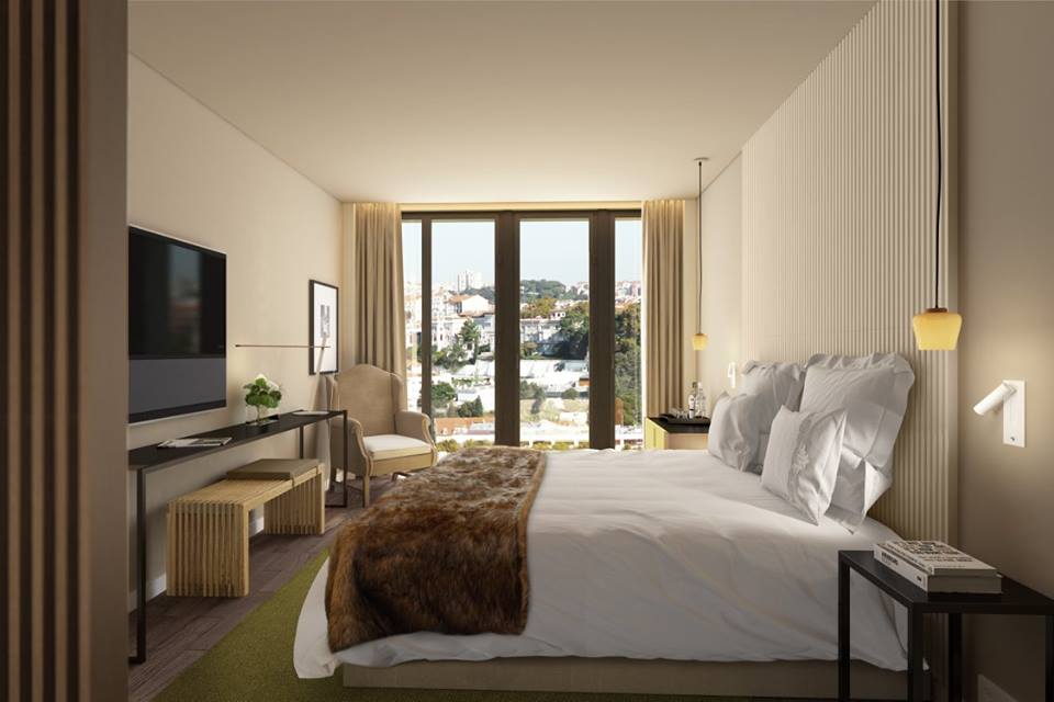 Quarto com vista sobre Lisboa no hotel Memmo Príncipe Real