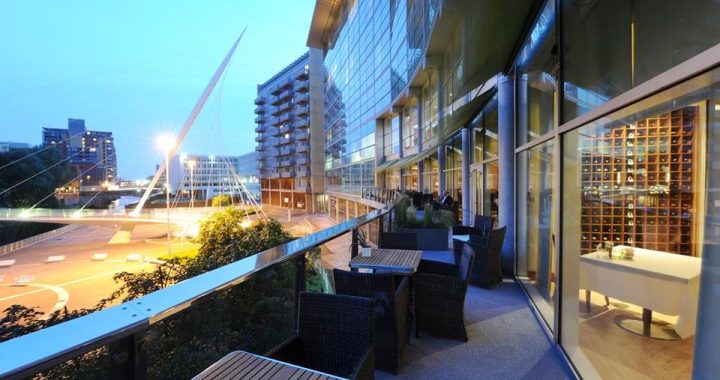 Vista do hotel Lowry em Manchester onde está hospedado José Mourinho