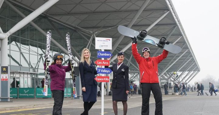 Rota com 2 voos por semana da Britisha Airways até Chambery nos Alpes desde Stansted