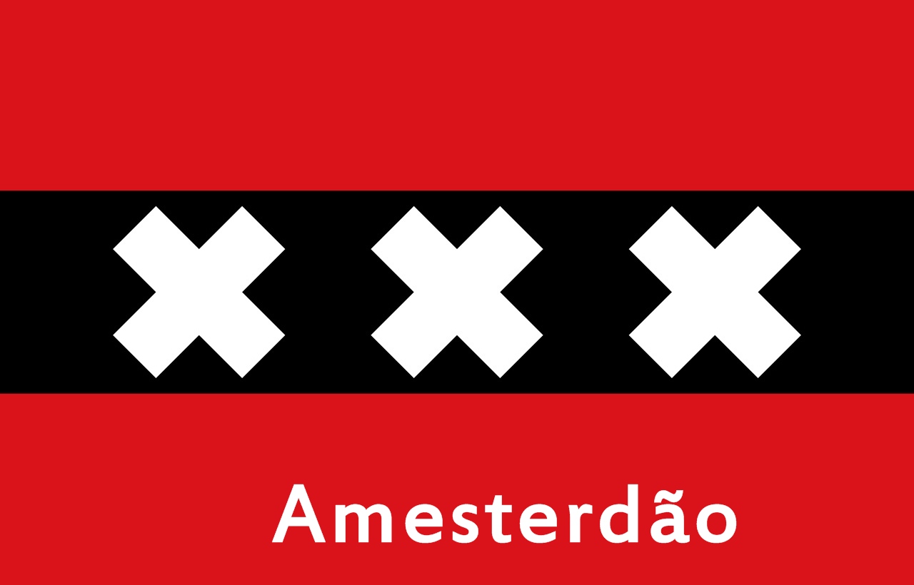 Bandeira da cidade de Amesterdão na Holanda