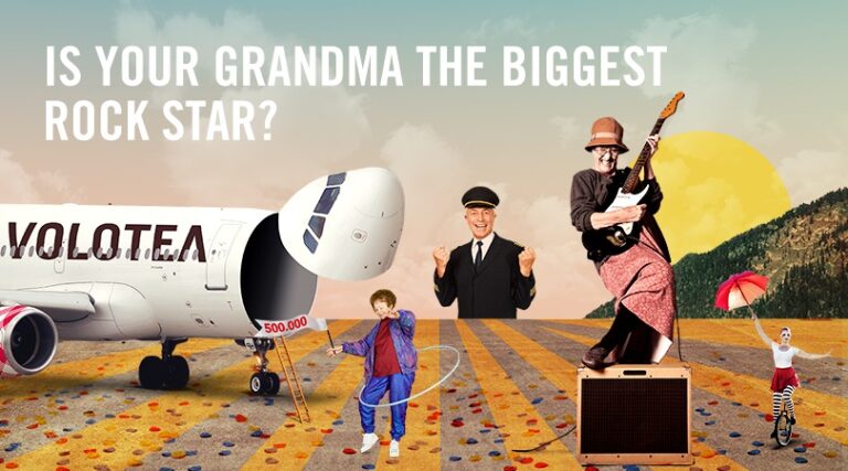 Passatempo da companhia aérea Volotea: A tua avó é a maior rockstar?