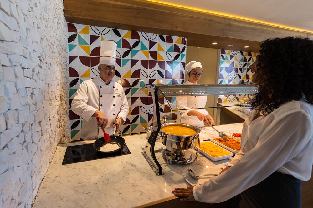 Serviço de Chef ao vivo na Sala VIP da Star Alliance no RIOGaleão