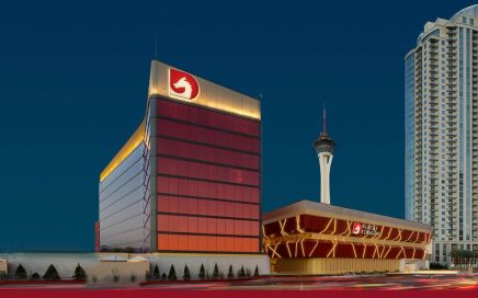 Projecto xterioro do hotel e Casino Luxky Dragon em Las Vegas