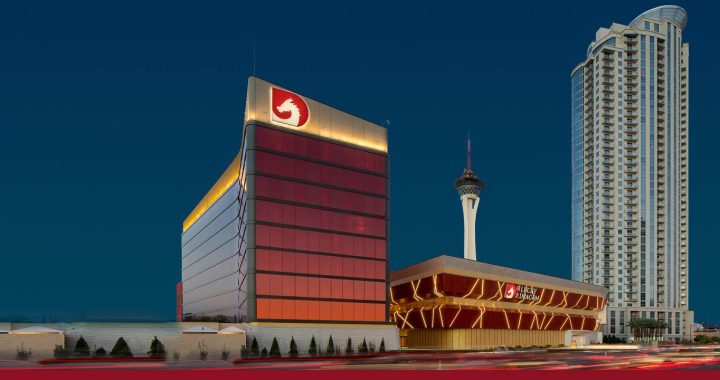 Projecto xterioro do hotel e Casino Luxky Dragon em Las Vegas