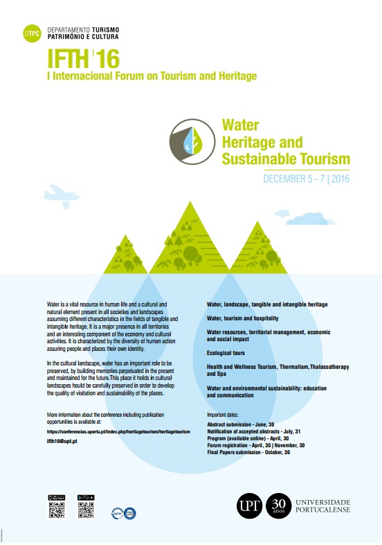 Cartaz do 1º Fórum Internacional de Turismo e Património no Porto (em Inglês)