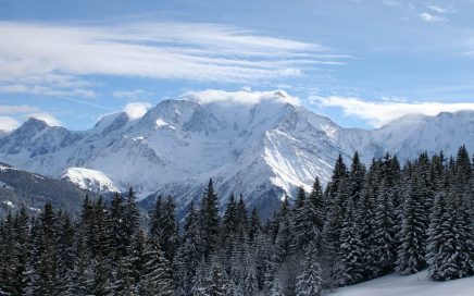 Vista do Mont Blanc desde Megève em frança