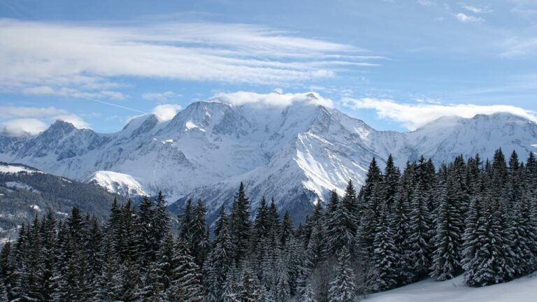 Vista do Mont Blanc desde Megève em frança