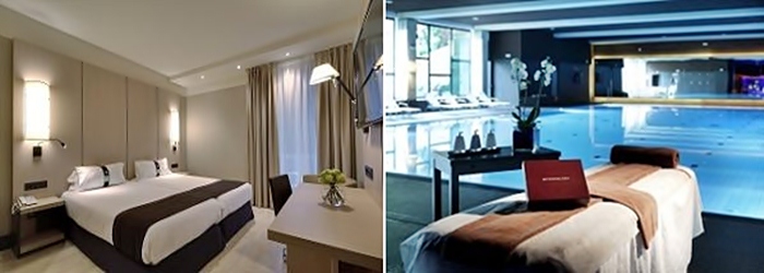 Quarto e clube desportivo do hotel Occidental Bilbao