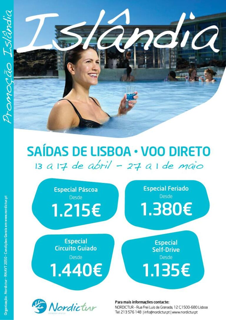 Promoção Férias da Páscoa e Dia do Trabalhador na Islândia com voo directo e estadia 4 noites