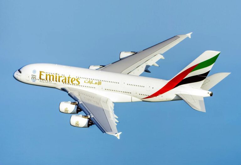 Airbus A380 da Emirates que vai voar todos os dias para São Paulo no Brasil