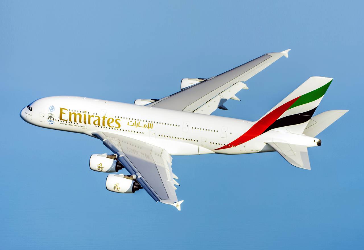 Airbus A380 da Emirates que vai voar todos os dias para São Paulo no Brasil