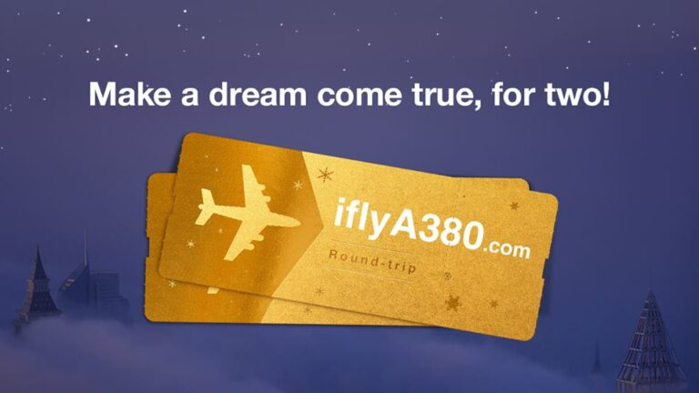Concurso da Airbus que sorteia 2 bilhetes de avião ida e volta
