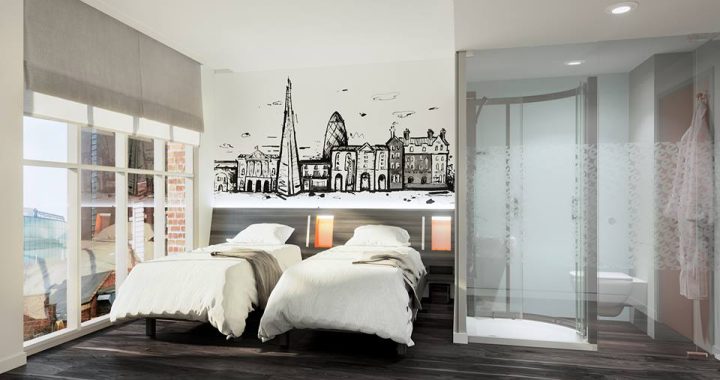 Quarto com janela do hotel easyHotel Birmingham no Reino Unido