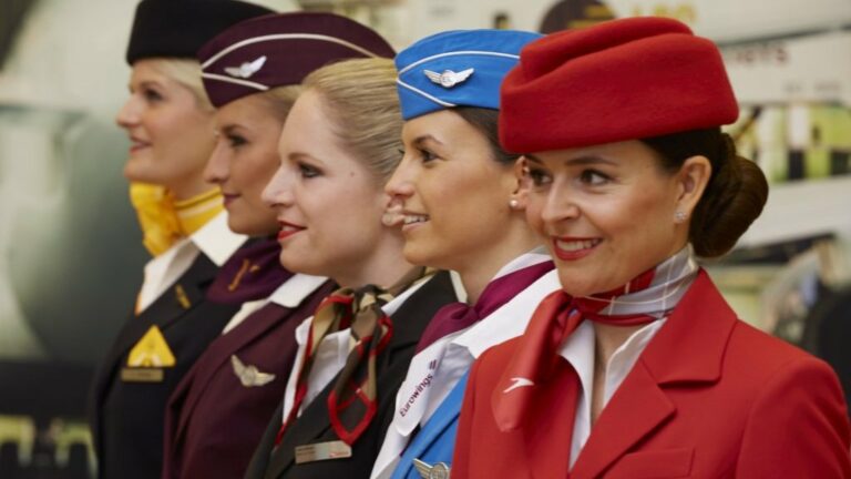 5 tripulantes de cabine do grupo de companhias aéreas Lufthansa