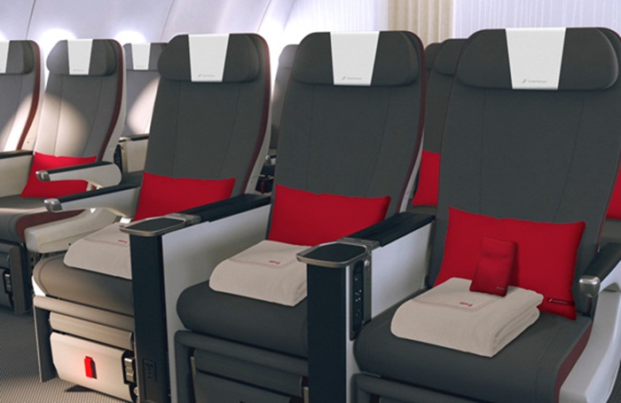 Assentos da classe Turista Premium da Iberia que estreia em voos para Nova Iorque