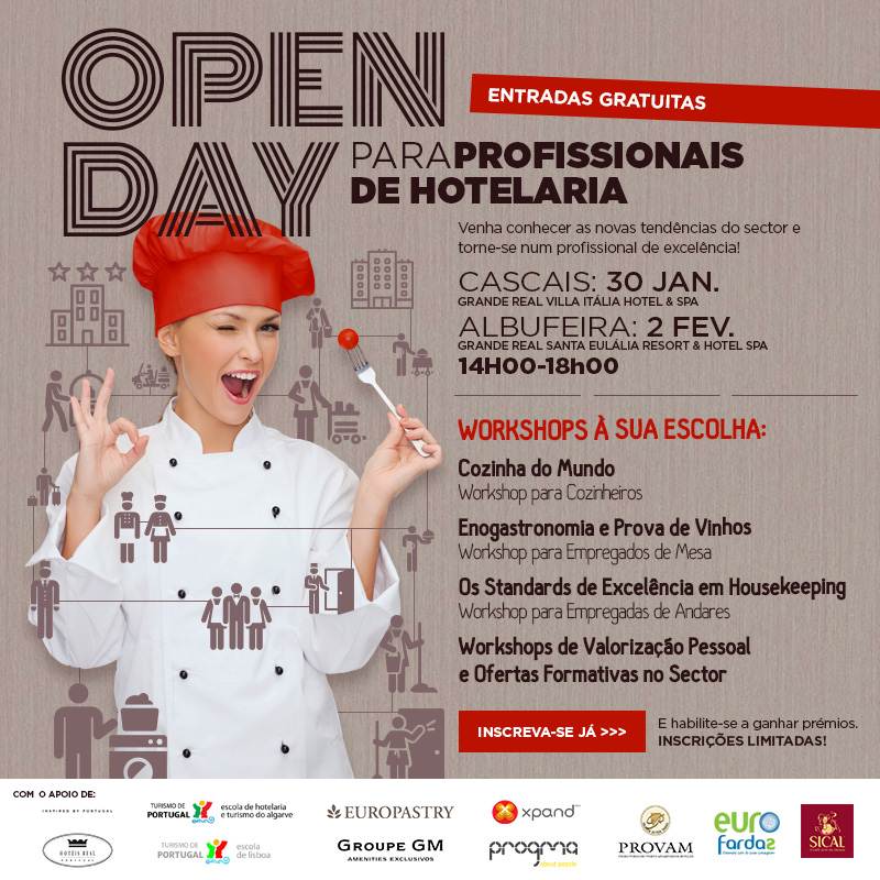 Open Days para hotelaria em Cascais a 30 de Janeiro e Albufeira a 2 de Fevereiro