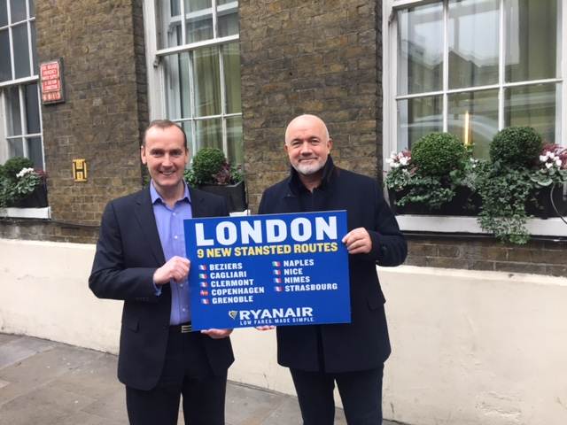 Andrew Cowan (MAG) e David O'Brien (Ryanair) apresentam mais voos para Porto e 9 novas rotas de Londres Stansted