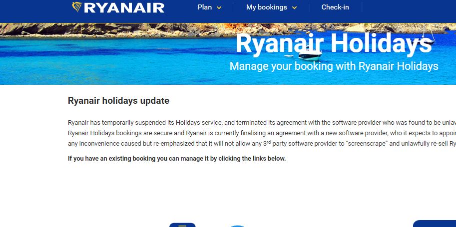 Ryanair suspende Ryanair Holidays por fim de parceria com Logitravel