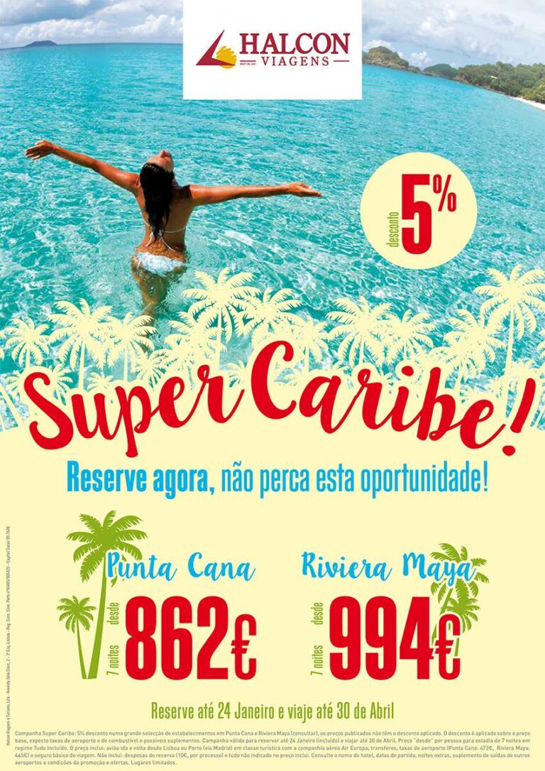 Última semana de reserva para promoções na campanha Super Caribe da Halcon