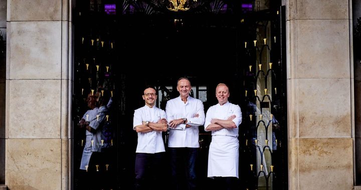 3 Chefs dos restaurantes do Four Seasons Hotel George V com 5 estrelas Michelin