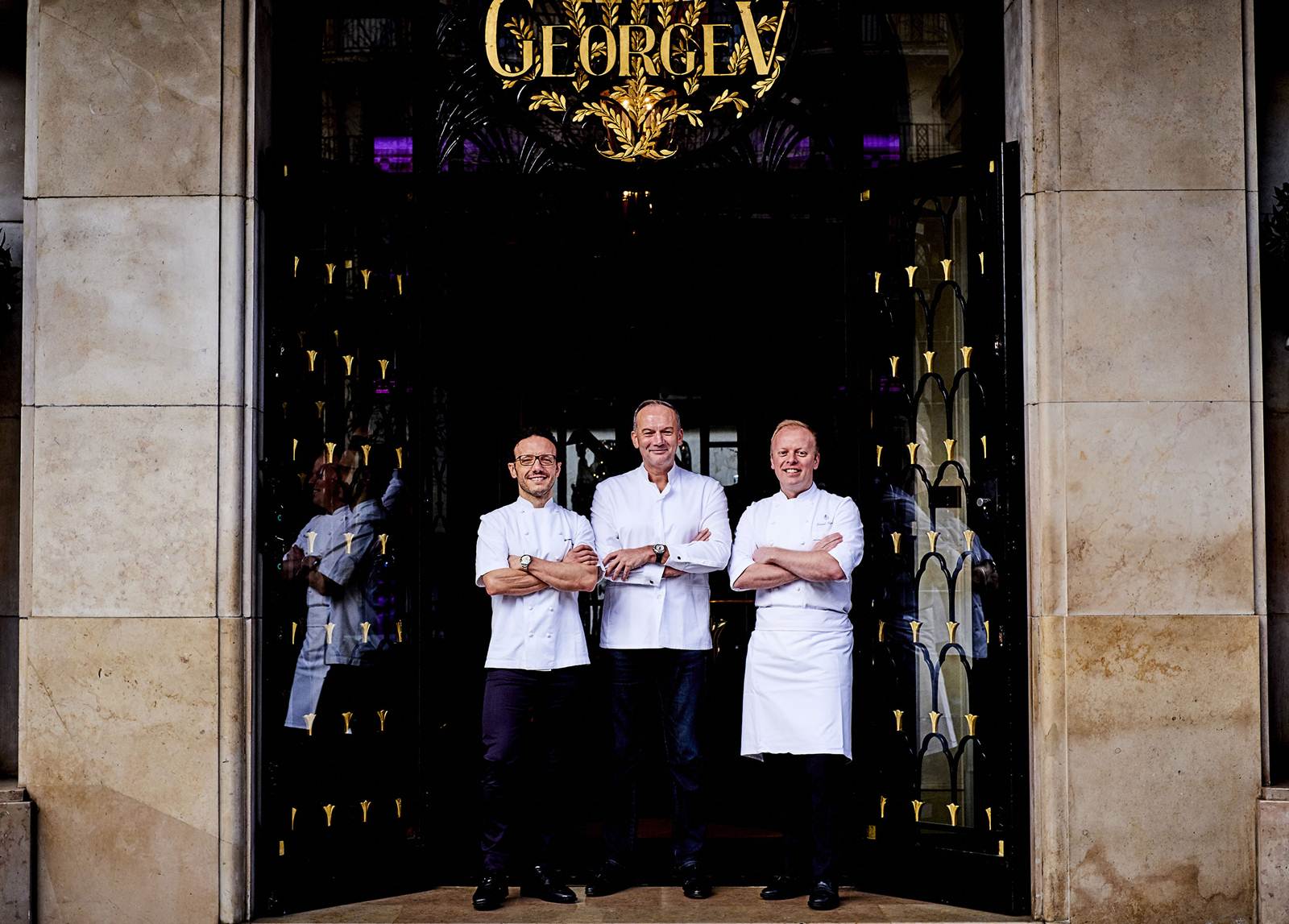 3 Chefs dos restaurantes do Four Seasons Hotel George V com 5 estrelas Michelin